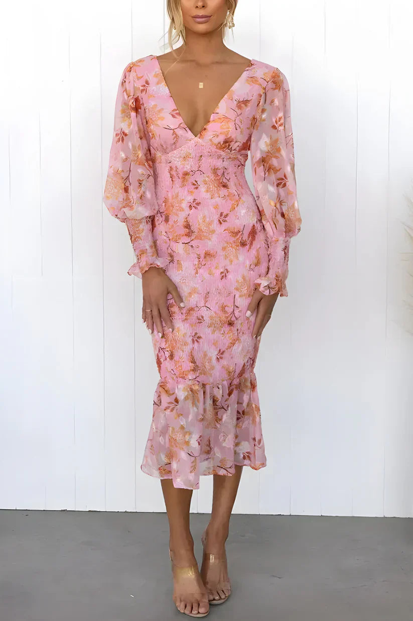 Miley - Midi Dress With Flower Print