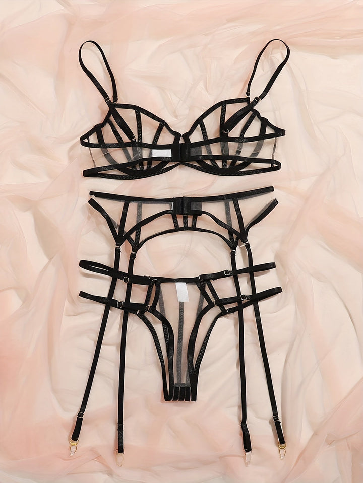 Serapha - Bold Black Transparent Lingerie Set