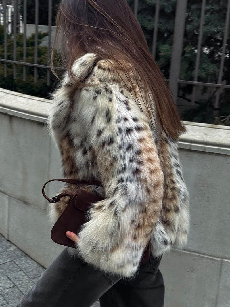 Serith - Leopard Print Fur Jacket